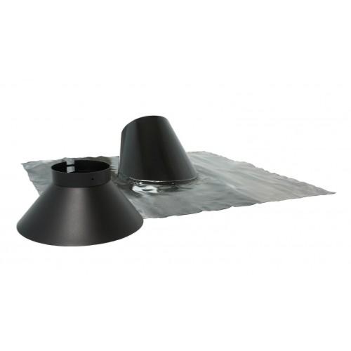 SOLIN + BAVETTE PLOMB CONCENTRIQUE NOIR D 125 30/45°