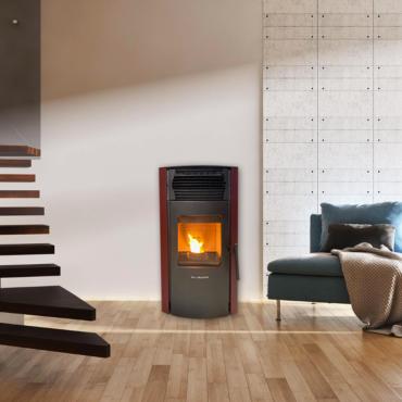 Poêle à granulés Strauss Pure 10kw V2 ED Bordeaux